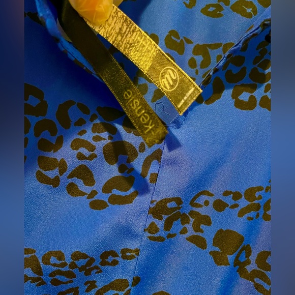 Kensie Size Medium Animal Print Round Neck Sleeveless Midi Dress Elastic Waist - Picture 10 of 10